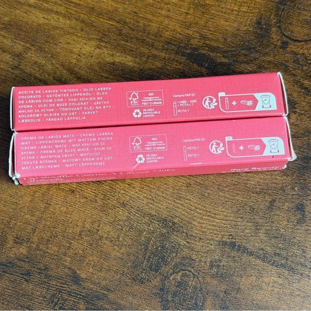 Rare Beauty Lip Duo Soft Pinch Lip Oil Happy + Lip Soufflé Matte Motivate. NEW